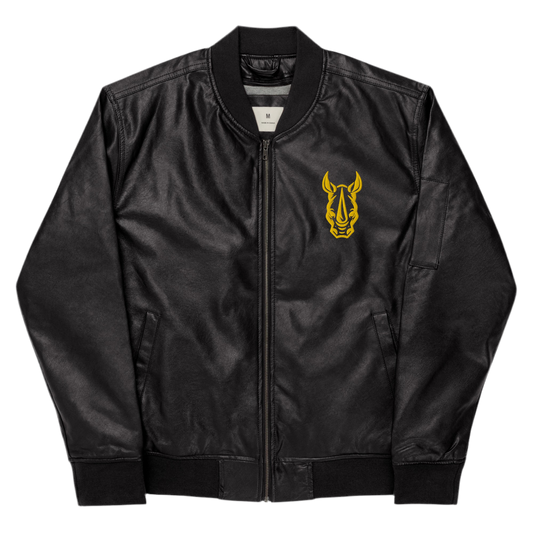 Black Rhino Leather Bomber Jacket
