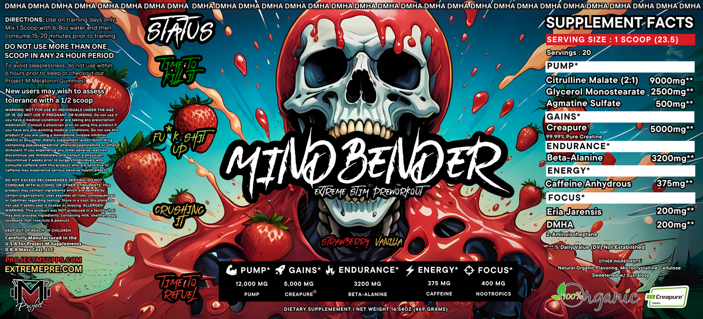 MINDBENDER v7 Nootropic High Stim Pre-Workout w/ Creapure